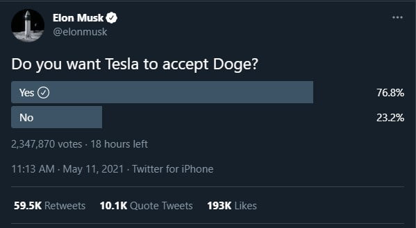 Dogecoin Eyes 0,50 $ alors qu'Elon Musk demande si Tesla devrait accepter DOGE 17