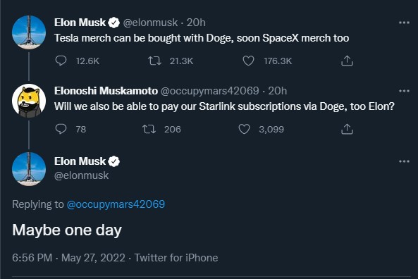 Dogecoin (DOGE) Gets Elon Musk's Nod as a Payment Option for Tesla and SpaceX Merchandise 2